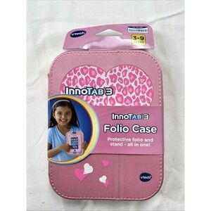 Vtech InnoTAB 3 Folio Case Pink w/ Hearts Model# 80-213550